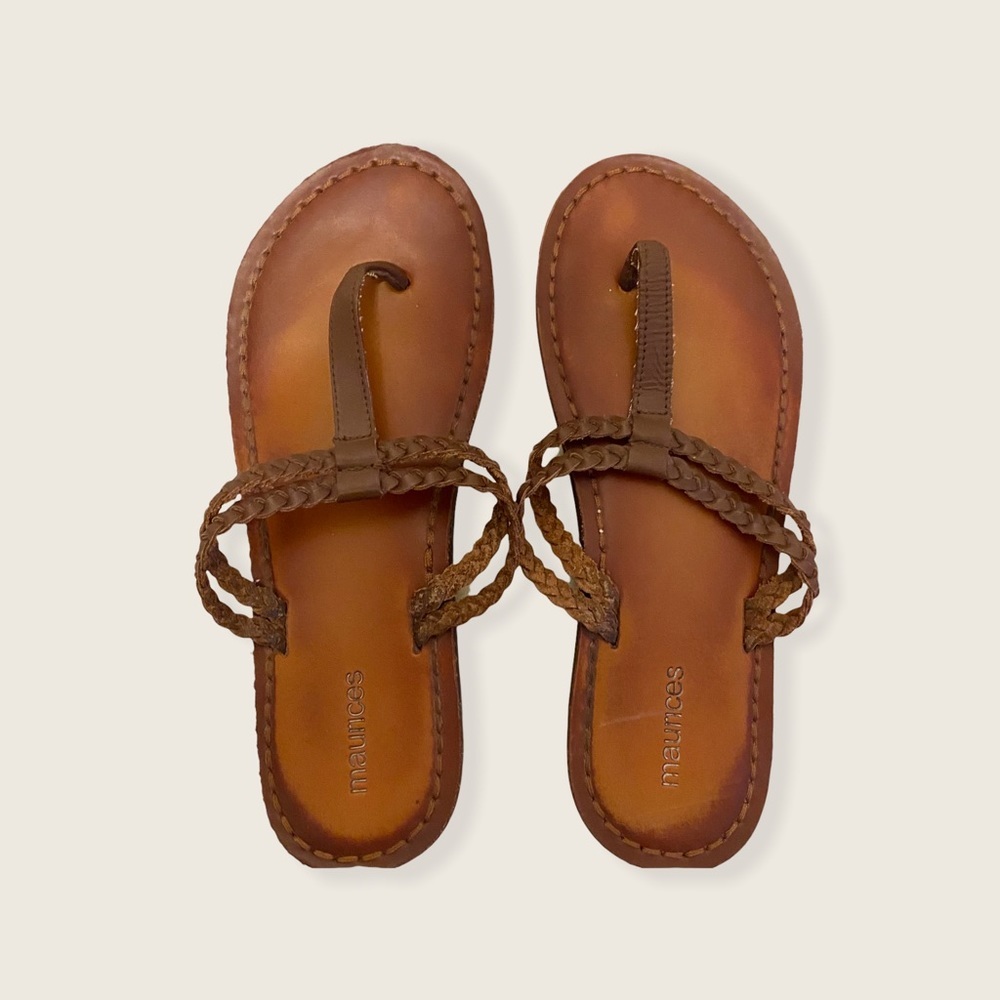 Maurice’s Braided Flip Flop Faux Leather! Size 8!